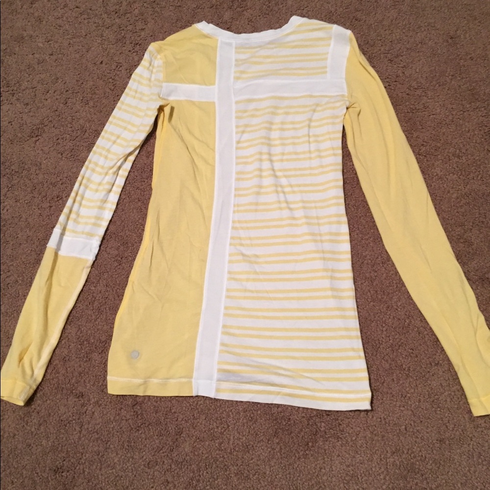 yellow && white lululemon promenade shirt
